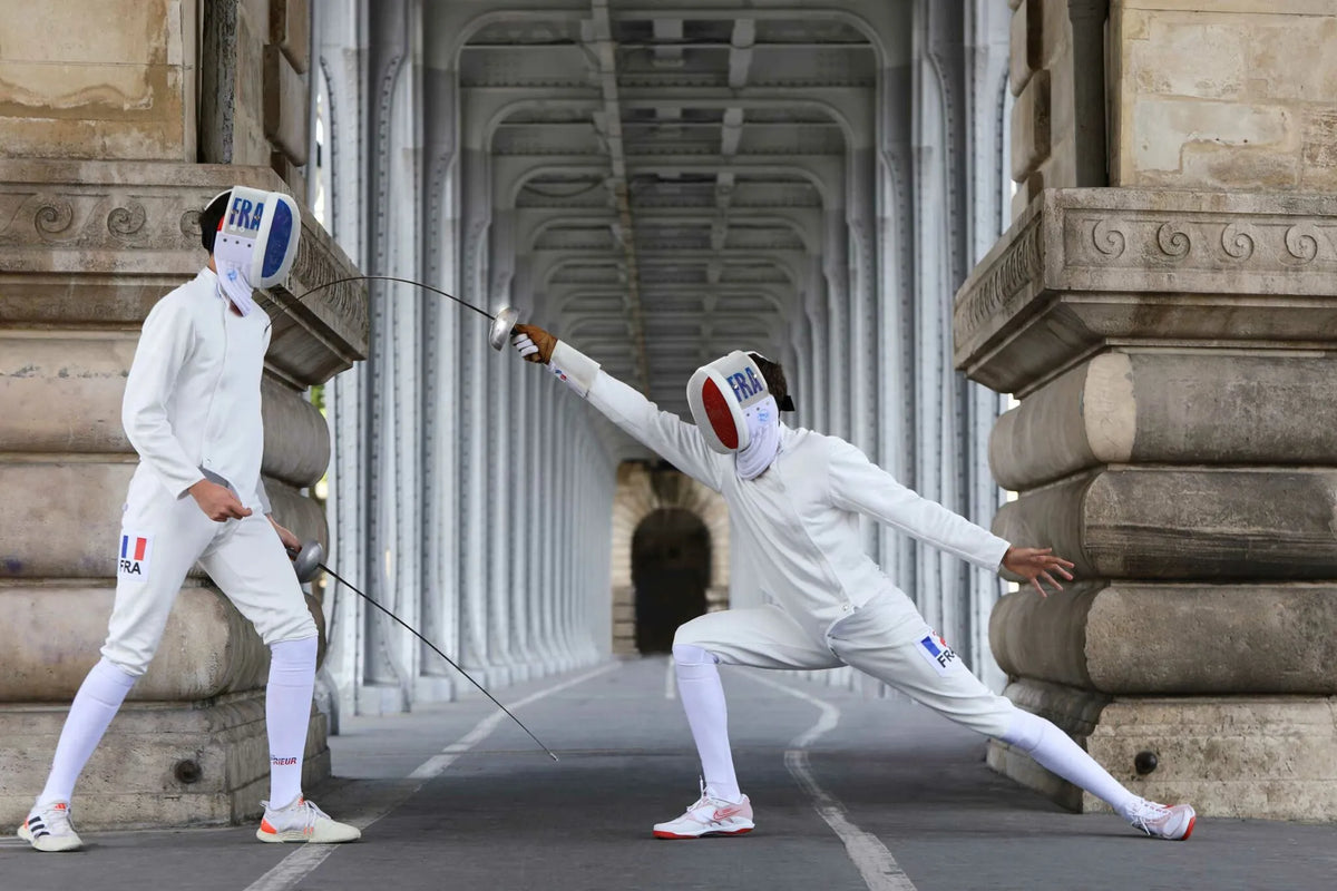 Fencers in action